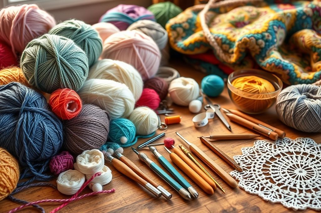 Choosing the right materials for crocheting yarn, hooks, and more