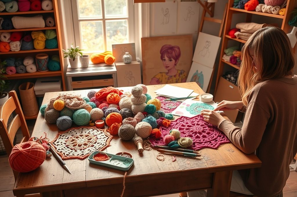 Color and Stitch Together Painting with Yarn